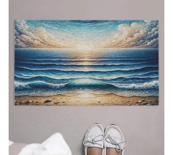 Изображение товара Коврик придверный JoyArty в прихожую с принтом Рассвет на море 45х75 см door_430002