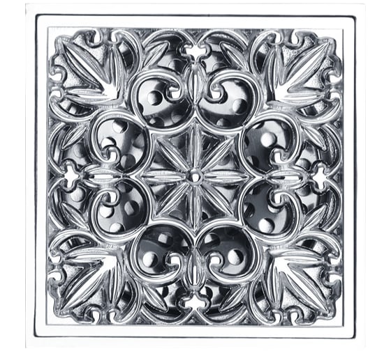 Изображение товара Сливной трап Veragio CANYON d40 с декор решеткой, 100х100 мм, с механическим обратным клапаном, хром VR.CAN-2047.CR