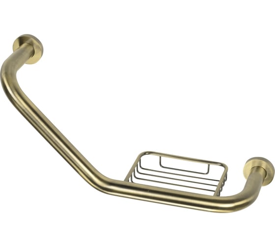 Изображение товара Поручень для ванны Veragio Gifortes 43 см, изогнутый, с мыльницей, бронза VR.GFT-9025.BR
