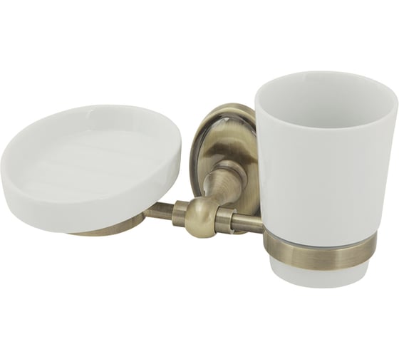Изображение товара Настенный стакан с мыльницей Veragio Bonjour бронза, керамика VR.BNR-7843.BR