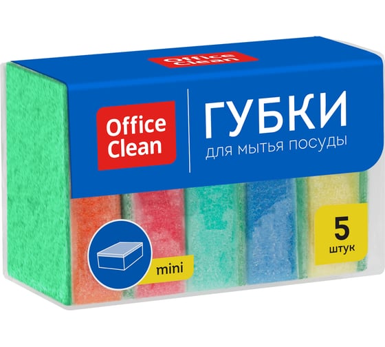 Изображение товара Губки для посуды OfficeClean поролон, 30 шт. с абразивным слоем 8*5.3*2.6см 281460