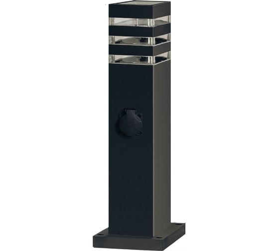 Изображение товара Светильник уличный напольный IN HOME НБУ POLO-SP600WO-A60-BL алюм под А60 Е27 600мм с розеткой черн IP54 4690612051666