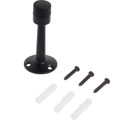 Изображение товара Дверной ограничитель Стандарт 3055 BL прямой матовый черный ЕВРОПАКЕТ 14622