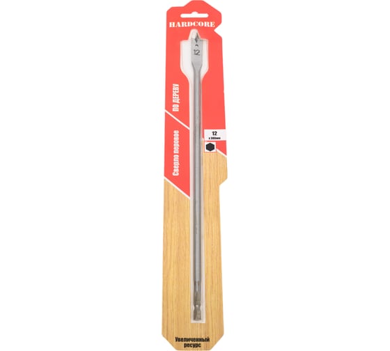 Изображение товара Сверло по дереву перовое с подрезателями Long (12х300 мм) Hardcore 161230