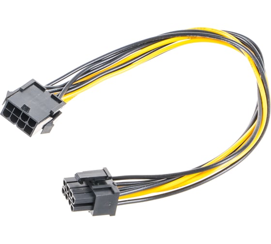 Изображение товара Удлинитель кабеля питания Cablexpert PCI-Express 6+2pin M/ PCI-Express 6+2pin F 30см CC-PSU-84