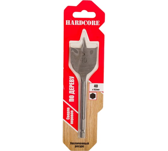 Изображение товара Сверло по дереву перовое с подрезателями (40x152 мм) Hardcore 164015