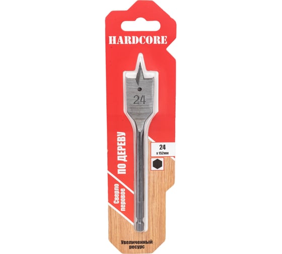 Изображение товара Сверло по дереву перовое с подрезателями (24x152 мм) Hardcore 162415