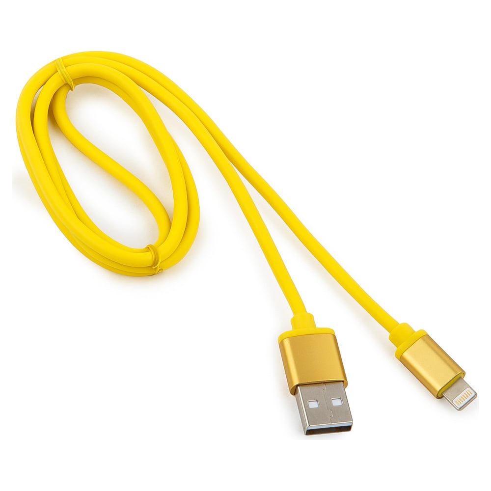 фото Кабель для apple cablexpert am/lightning, серия silver, длина 1м, блистер, желтый cc-s-apusb01y-1m