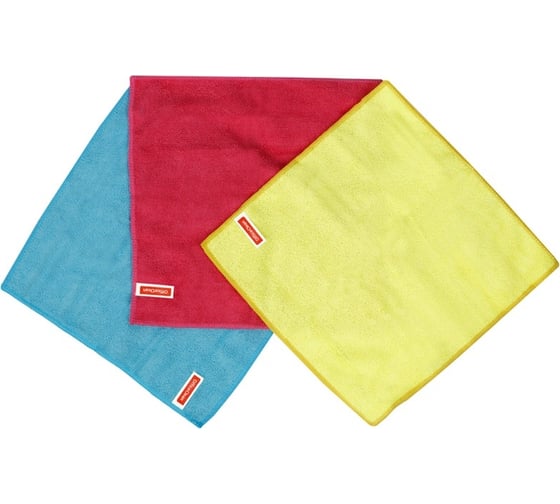 Изображение товара Салфетки для уборки OfficeClean Стандарт микрофибра, 30*30см, 3 шт. 320864