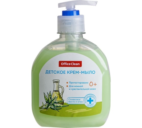 Изображение товара Жидкое детское крем-мыло OfficeClean Оливковое масло и алоэ 319531