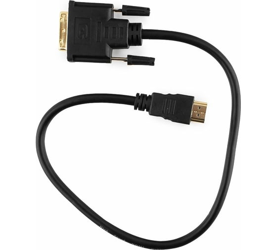 Изображение товара Кабель Cablexpert HDMI-DVI 0.5M 19M/19M single link медь, позол.разъемы, экран, черный CC-HDMI-DVI-0.5М