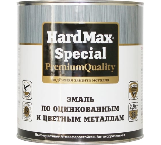 Изображение товара Эмаль по оцинкованным и цветным металлам HardMax SPECIAL RAL 3020 красный, 2.9 кг 4690417070817