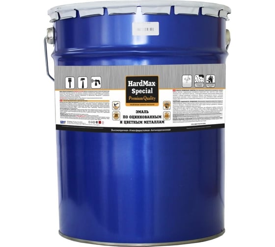 Изображение товара Эмаль по оцинкованным и цветным металлам HardMax SPECIAL RAL 3020 красный, 18 кг 4690417103799
