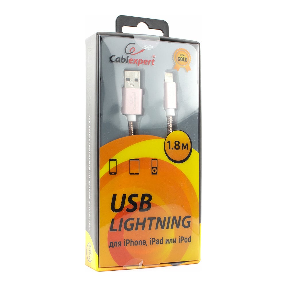 фото Кабель для apple cablexpert am/lightning, длина 1.8м, золото cc-g-apusb02cu-1.8m