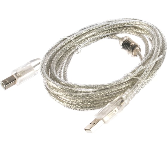 Изображение товара Кабель Cablexpert USB 2.0 Pro AM/BM, 3м, экран прозрачный CCF-USB2-AMBM-TR-10