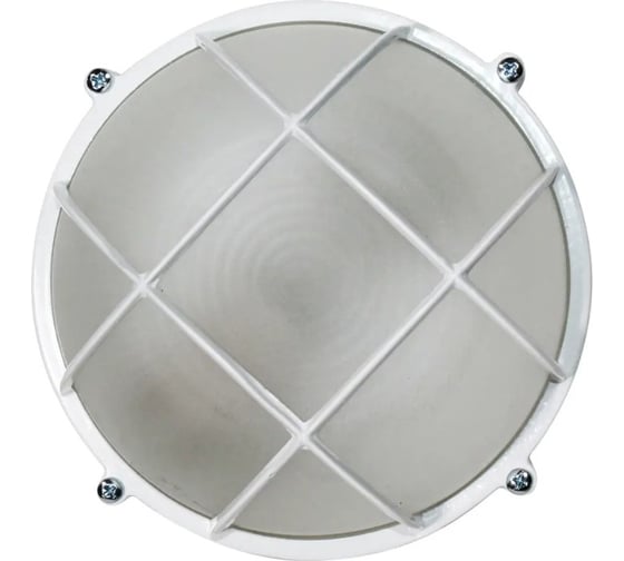 Изображение товара Светильник ЭЛЕТЕХ Банник 1302 Круг малый НПП 03-60-014 IP65 матовый /корпус с решеткой белый [ИМ] 1005501077