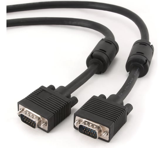 Изображение товара Кабель интерфейсный Filum VGA 1.8 м., двойной экран, ферритовые кольца, черный, разъемы: VGA male-VGA male, пакет FL-CPro-VGAM-VGAM-1.8M