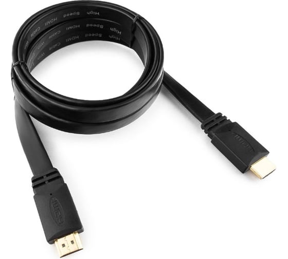 Изображение товара Кабель Cablexpert HDMI v2.0, 19M/19M, 1.8м, медь, позол.разъемы, экран, плоский кабель, черный CC-HDMI4F-6