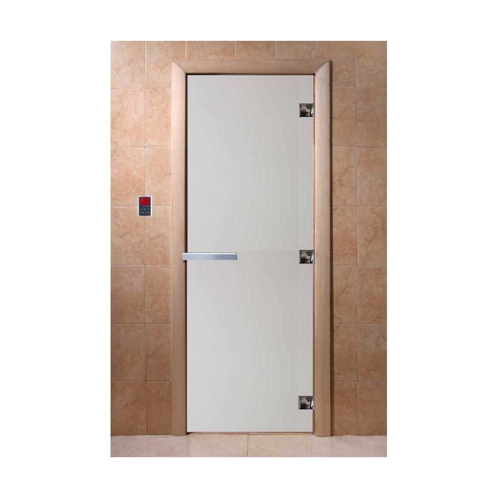 Изображение товара Дверь для интерьера DoorWood Сатин 200x70 закаленное стекло ольха