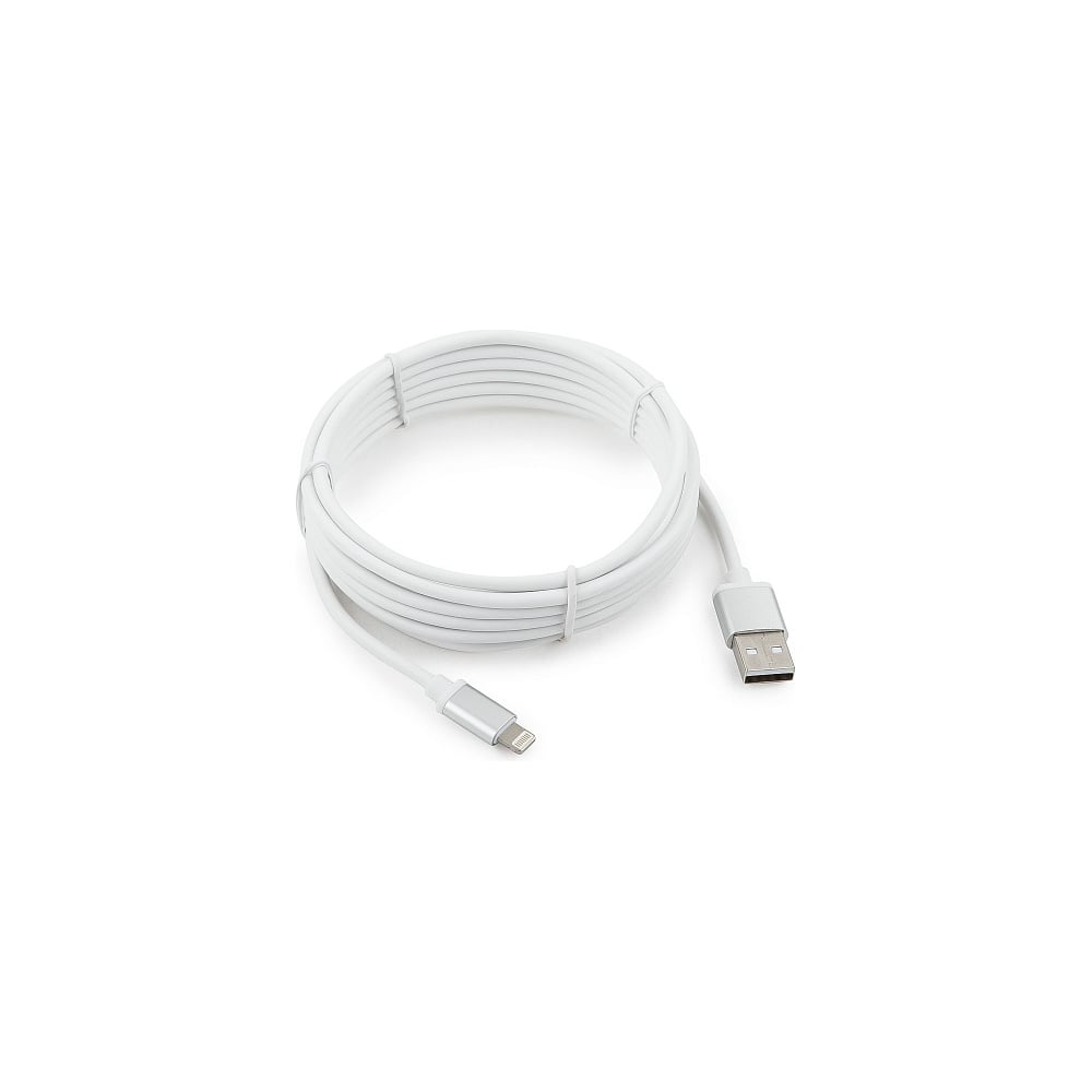 фото Кабель для apple cablexpert, am/lightning, серия silver, длина 3 м, белый, блистер, cc-s-apusb01w-3m