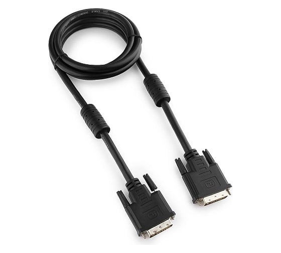 Изображение товара Кабель Cablexpert, DVI-D, dual link, 25M/25M, экран, феррит.кольца, медь, 1.8м, черный, пакет, CC-DVI2-BK-6