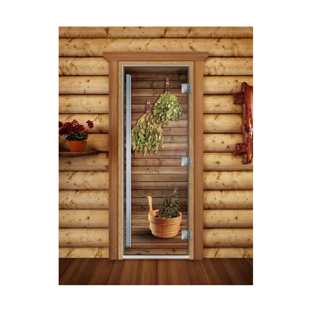 Изображение товара Дверь DoorWood А004 170х70 фотопечать закаленное стекло ольха правое открывание