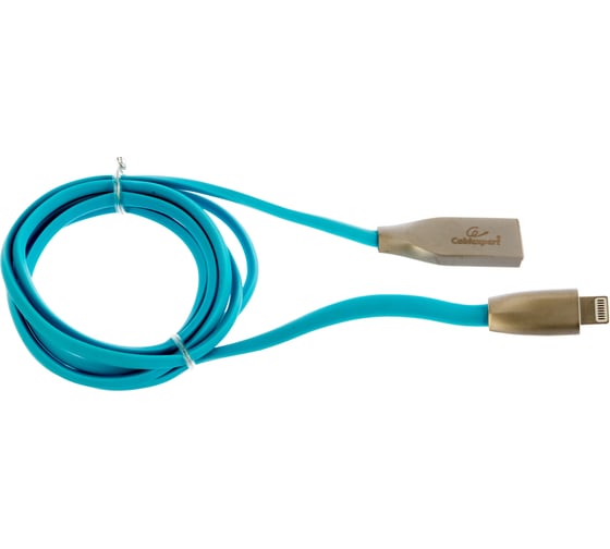 Изображение товара Кабель для Apple Cablexpert, AM/Lightning, серия Gold, длина 1 м, синий, блистер, CC-G-APUSB01Bl-1M