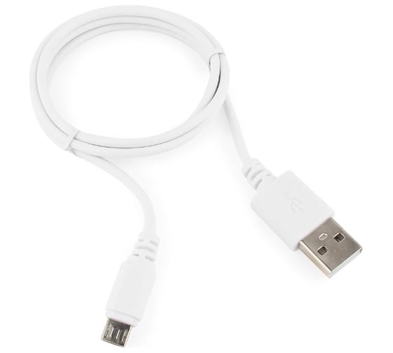 Изображение товара Кабель Cablexpert USB 2.0 AM/micro-BM 5P, 1м, белый, пакет CC-mUSB2-AMBM-1MW