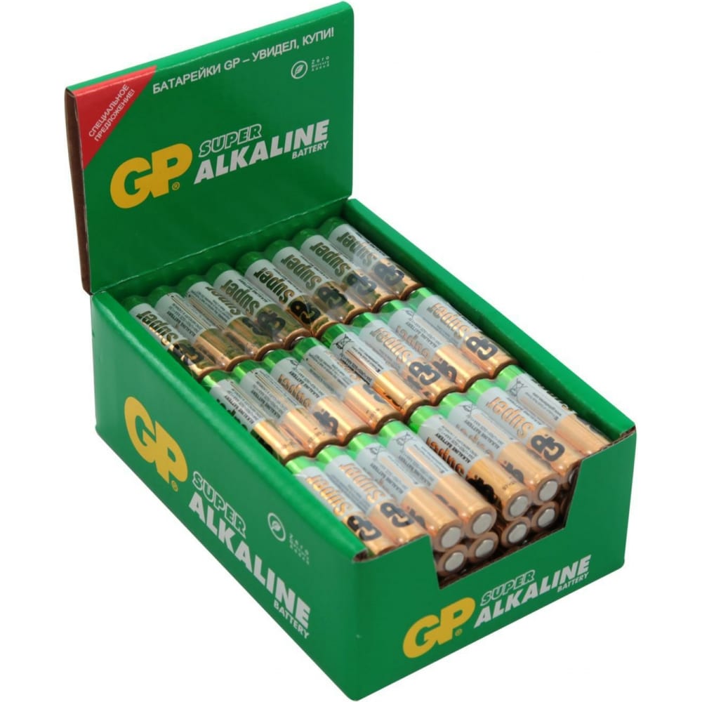 фото Алкалиновые батарейки gp super alkaline 24а ааa - 96 шт. в коробке 24ars-2sb4