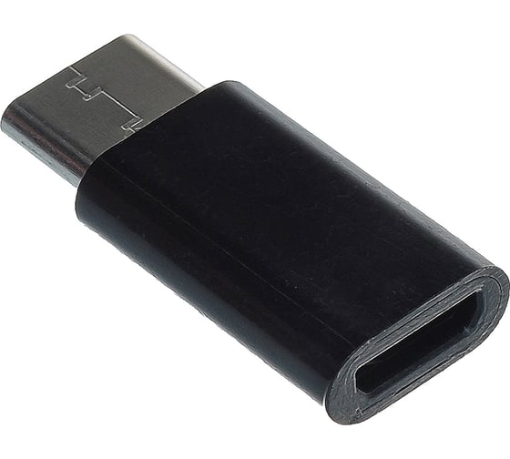 Изображение товара Переходник / Адаптер Cablexpert USB2.0 Type-C(M)/MicroUSB(F) черный пакет A-USB2-CMmF-01
