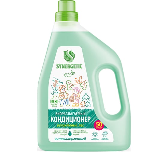 Изображение товара Кондиционер для белья SYNERGETIC Реликтовый лес 1,5 л 50 стирок, гипоаллергенный, биоразлагаемый 110458