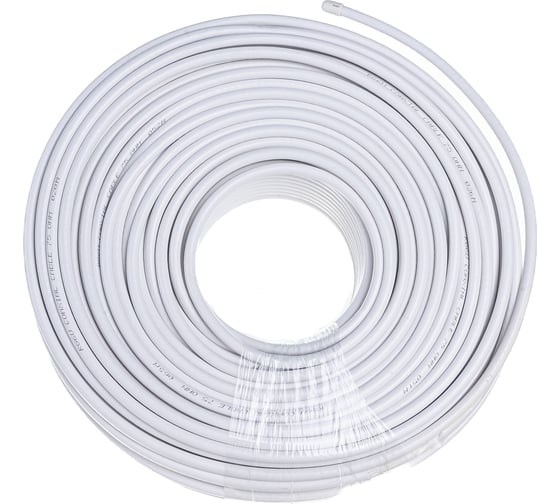 Изображение товара Коаксиальный кабель Cablexpert 75 Ом, 64%, 08мм, 100м, медь, белый RG-6U-CU-1