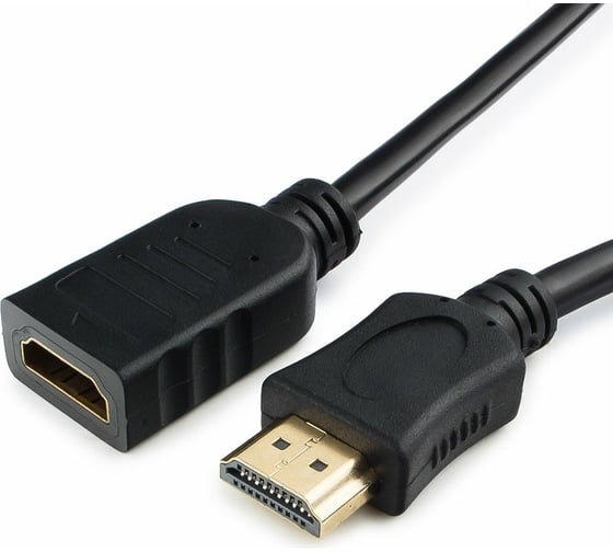 Изображение товара Кабель-удлинитель Cablexpert HDMI, 0.5м, v2.0, 19M/19F, медь, позол.разъемы, черный CC-HDMI4X-0.5M