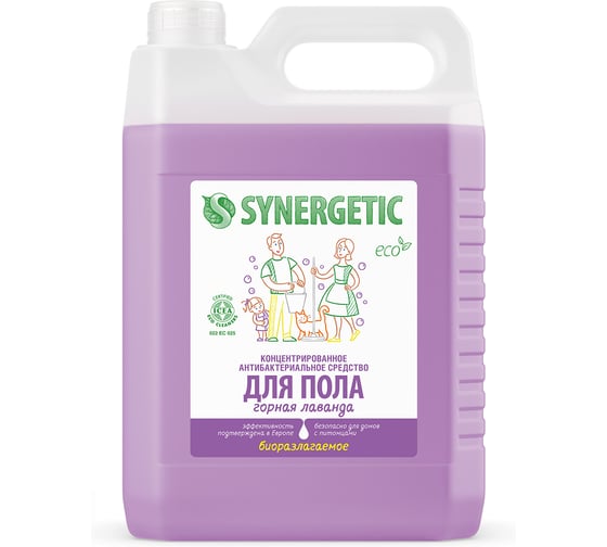 Изображение товара Средство для мытья пола и поверхностей SYNERGETIC Горная лаванда антибактериальное 5л 101510