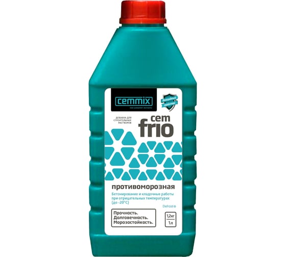 Изображение товара Морозостойкая добавка для бетона CEMMIX Сemmix Frio, 1 л 17305388