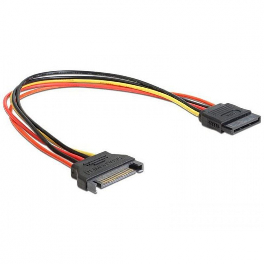 фото Удлинитель кабеля питания cablexpert, 15pin/15pin, 30см sata cc-satamf-01