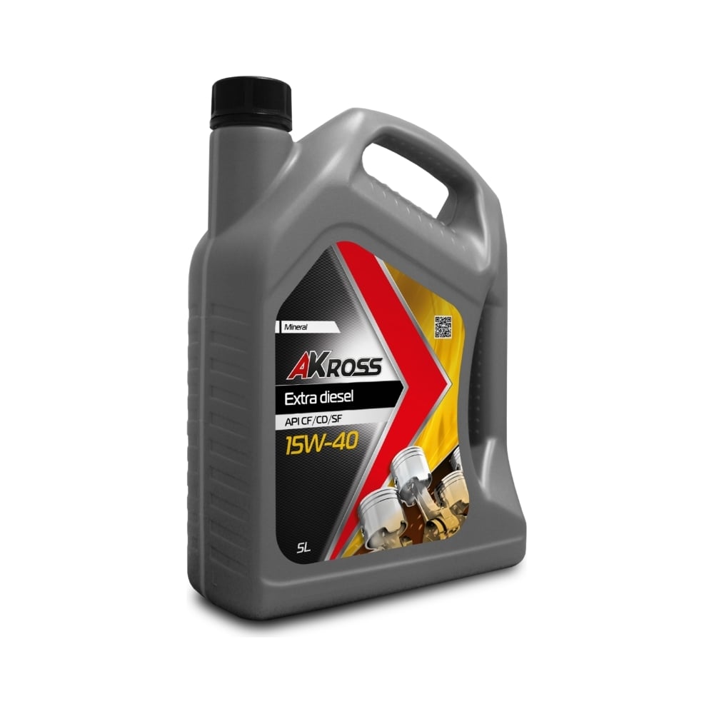 Изображение товара Масло моторное минеральное AKross EXTRA DIESEL 15W-40 5л для грузовых и легковых дизелей