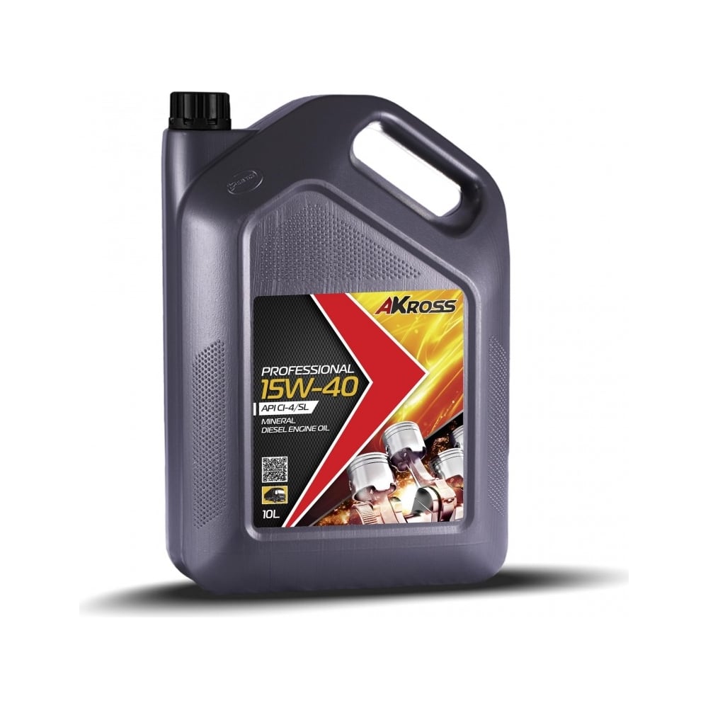 Изображение товара Минеральное моторное масло AKross PROFESSIONAL 15W-40 10л для грузовых дизельных двигателей