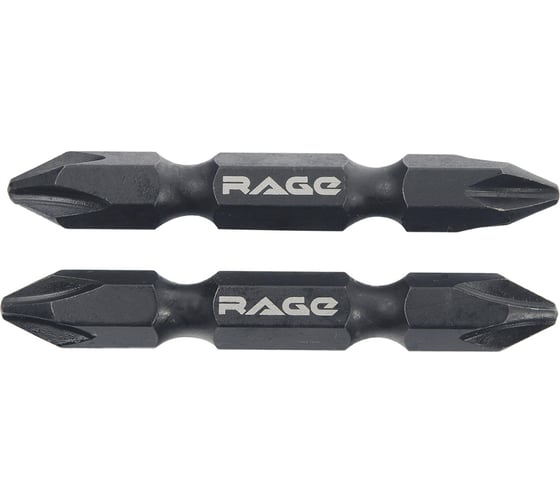 Изображение товара Биты для шуруповерта RAGE By VIRA магнитные двухсторонние 2 шт S2 PH2 x PH2 х 50 мм 554174