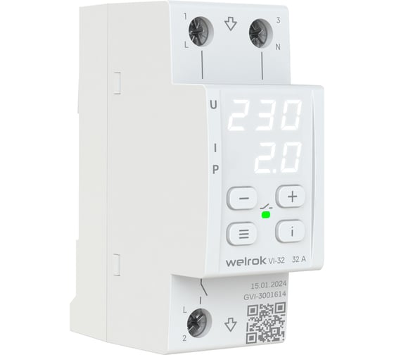 Изображение товара Реле напряжения c контролем тока Welrok VI-32 4660251140472