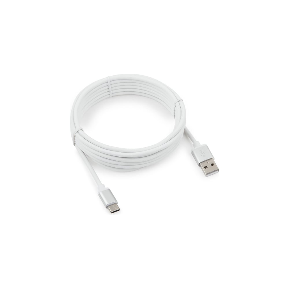 фото Кабель cablexpert серия silver, usb 2.0 am/type-c, длина 3м, белый, блистер cc-s-usbc01w-3m