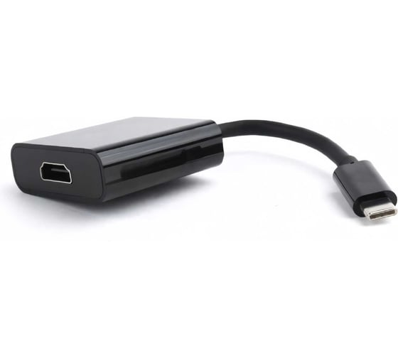 Изображение товара Переходник-конвертер Cablexpert USB Type-C(М)/HDMI(F), кабель 0.15м, черный, пакет A-CM-HDMIF-01
