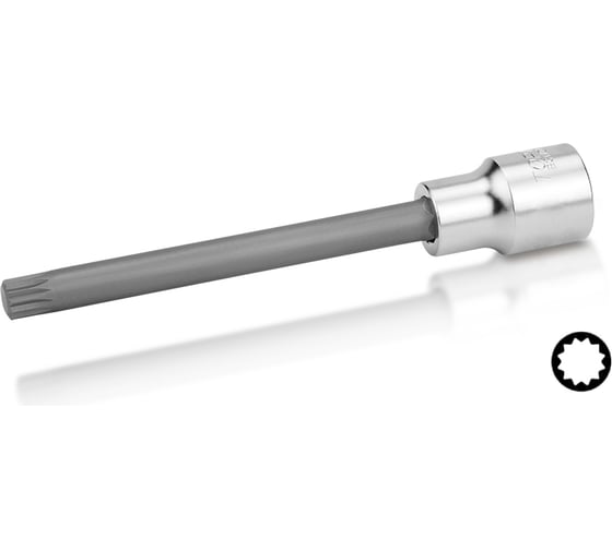 Изображение товара Головка удлиненная с насадкой SPLINE M12, 1/2" DR, 140 мм TOPTUL BCMD1612