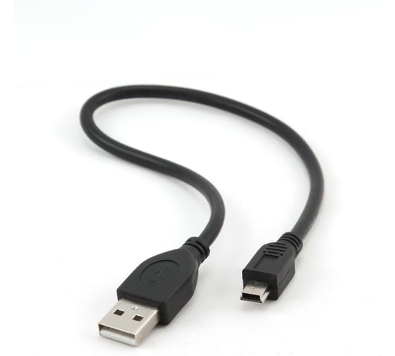Изображение товара Кабель Cablexpert USB 2.0 Pro, AM/miniBM, 5P, 0.3м, экран, черный пакет CCP-USB2-AM5P-1