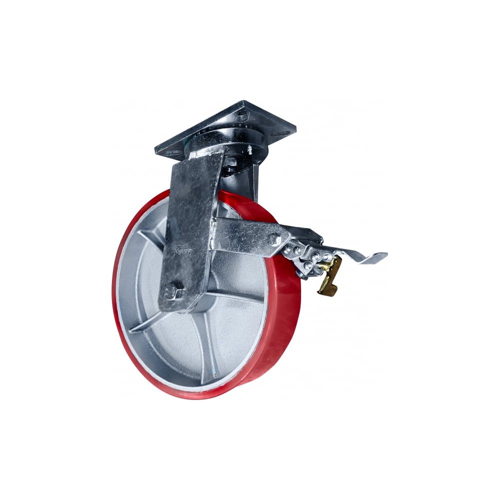 Изображение товара Промышленное колесо большегрузное с тормозом 300 мм, шариковый подшипник, сверхмощное