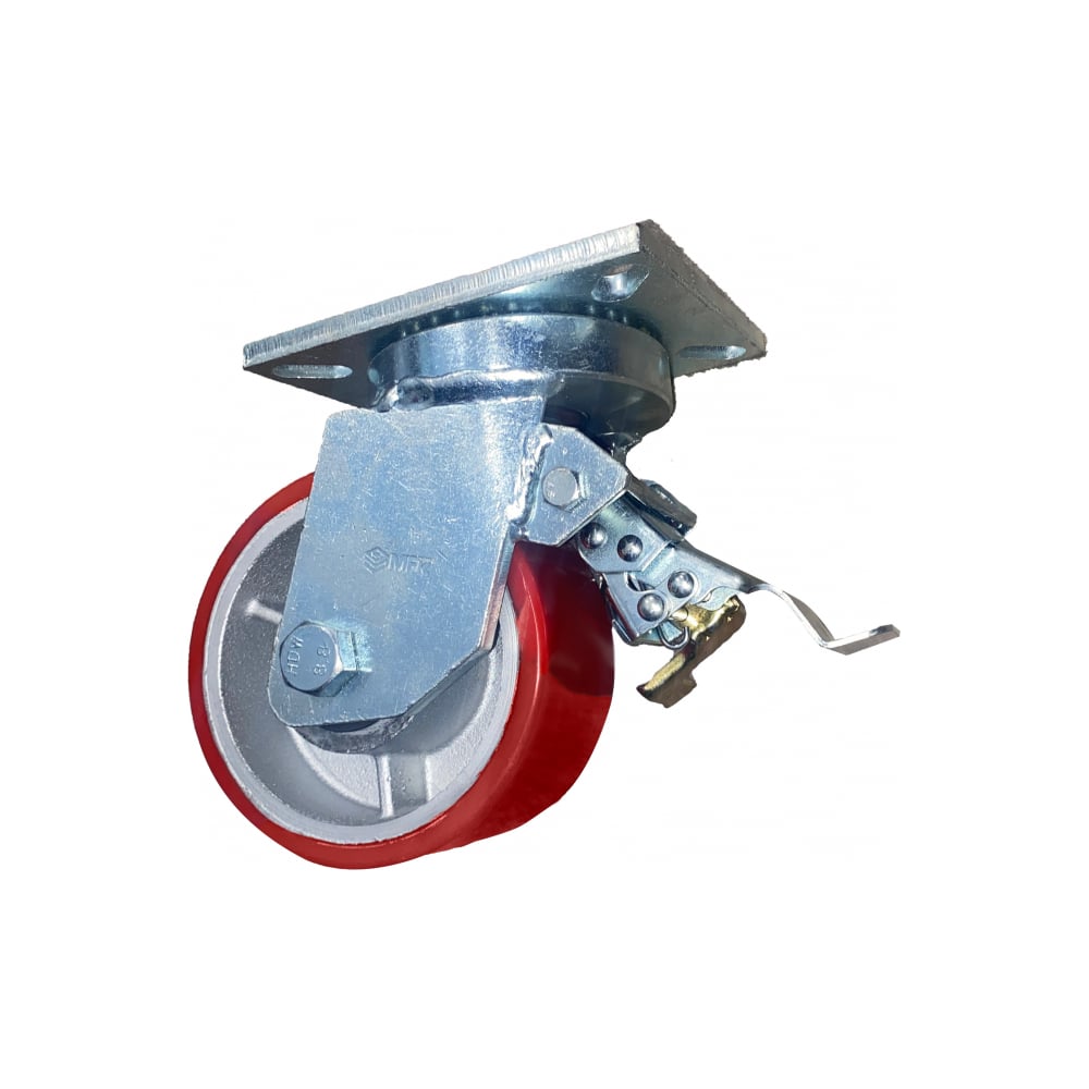 Изображение товара Промышленное колесо сверхмощное поворотное с тормозом 250 мм