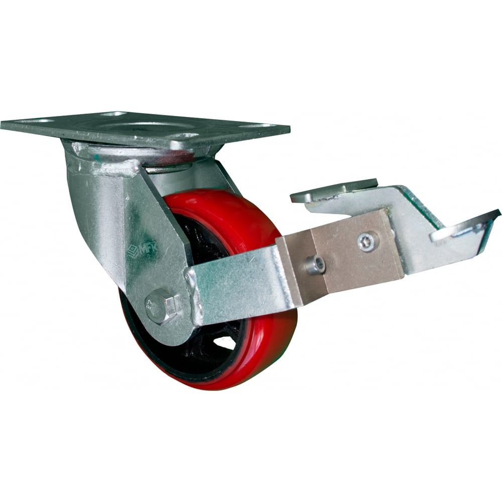 Изображение товара Поворотное колесо MFK-TORG 125 мм с тормозом и полиуретановым покрытием