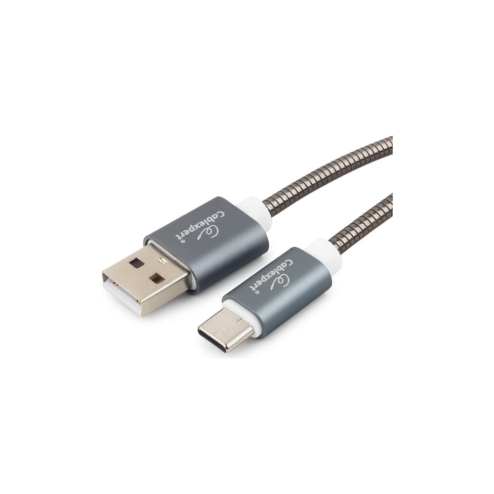 фото Кабель cablexpert серия gold usb 2.0 am/type-c, длина 1м, титан, блистер cc-g-usbc02gy-1m