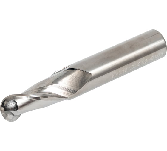 Изображение товара Фреза сферическая (радиусная) твердосплавная для алюминия, цветных металлов и пластика 16х32х92 мм CNCINS N95.Z2.16.32.92.30.D16