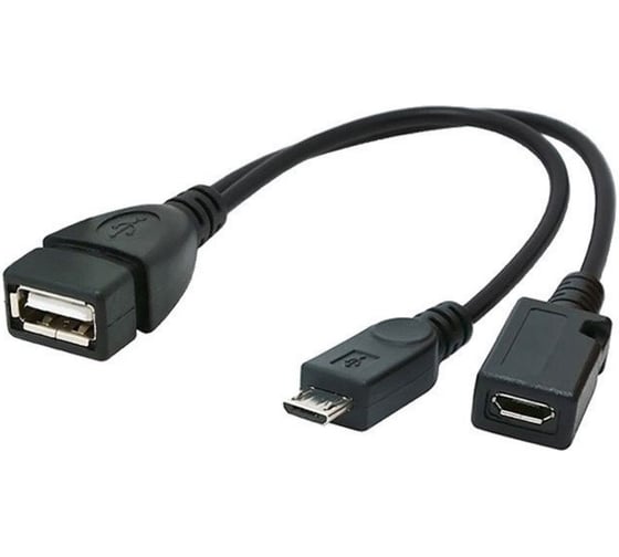 Изображение товара Кабель Cablexpert USB 2.0 OTG  USBAF/MicroBM, 0.15м, с дополнительным питанием, пакет A-OTG-AFBM-04